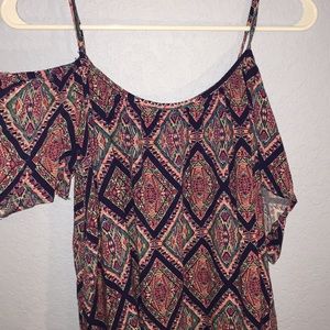 printed off the shoulder top